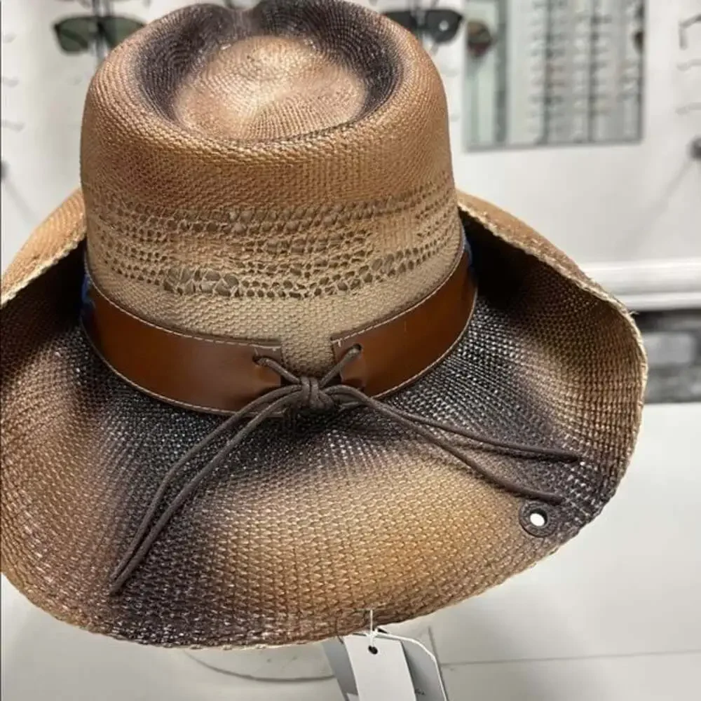 Brown and Black Western Hat with Turquoise Accent